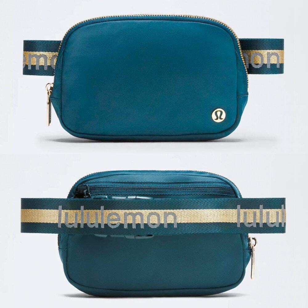 NEW Lululemon Everywhere Crossbody Belt Bag 1L Wordmark - Warp Teal and Gold
